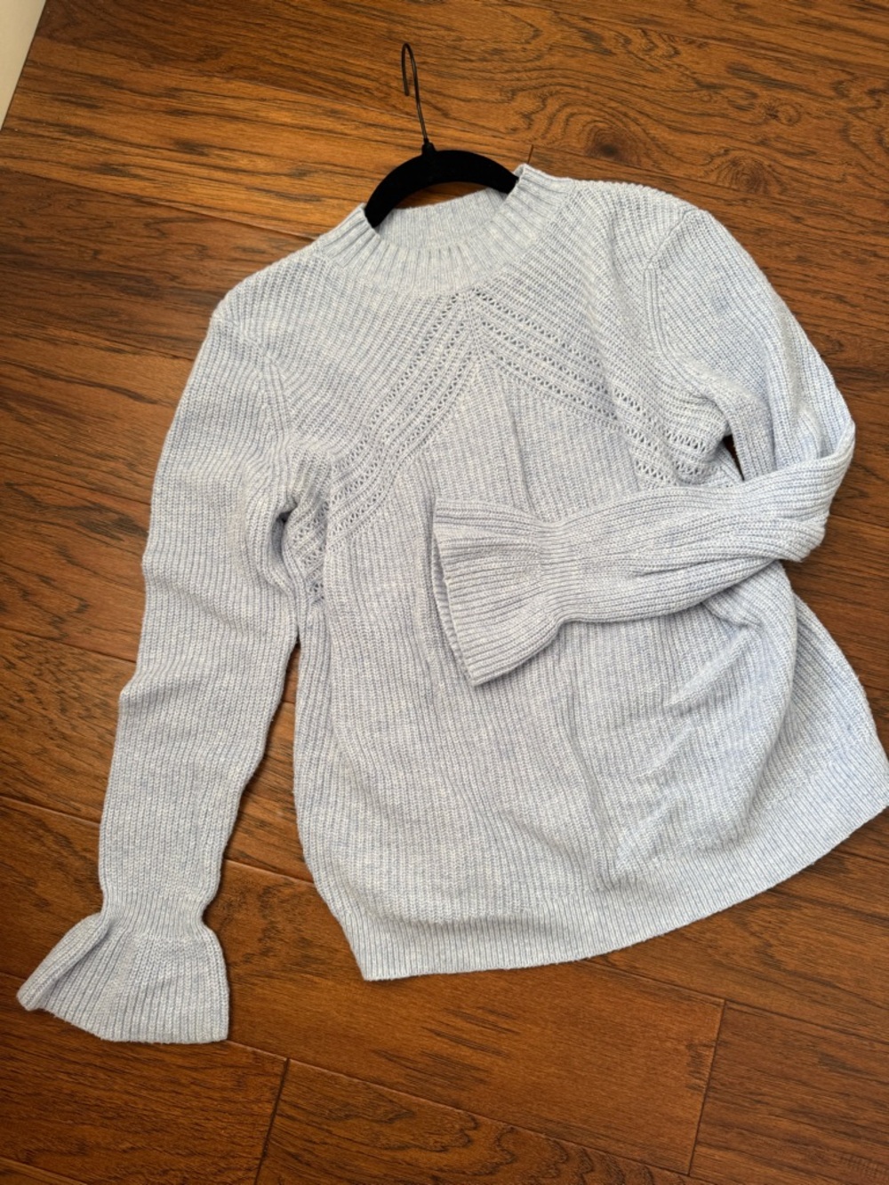Loft | Light Blue Women's Knit Sweater - Classic Crewneck